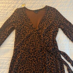 Sanctuary Animal Print Sweater Wrap Dress
